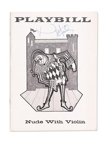 COWARD, NOËL. Three items: Photograph Signed * Two copies of Playbill Signed, each featuring 1957 production of Nude With Violin.